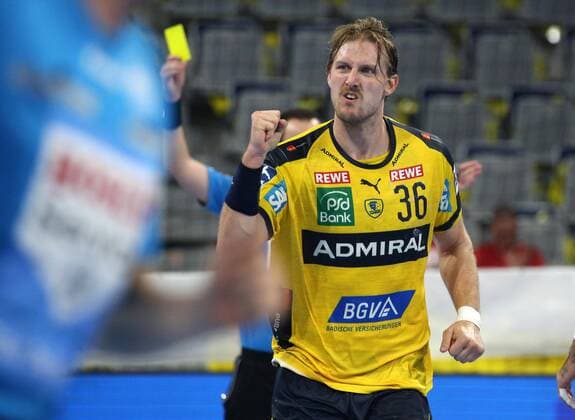 Handball, 1 Bundesliga Rhein Neckar Löwen HBW Balingen Weilstetten, 5 Matchday on 12 09 2019, Season 2019 20, ZmdZ, Jesper Nielsen 36, Rhein Neckar Löwen Torjubel Rhein Neckar Löwen HBW Balingen Weilstetten