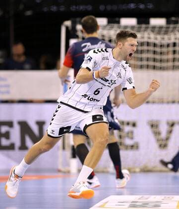 Photo Goal celebration for Kiel , Harald Reinkind Handball Men 1 Bundesliga at Do 12 09 2019 THW Kiel SG Flensburg