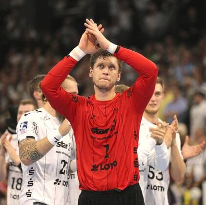 Photo Winner Kiel after the final whistle , here goalkeeper NIKLAS Landin Handball Men 1 Bundesliga am Do 12 09 2019 THW Kiel SG Flensburg 28 24