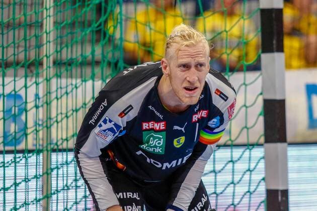 Rhein Neckar Loewen HBW Balingen Weilstetten Rhein Neckar Loewe Mikael Appelgren No 1 was today a strong backing of his team at the Bundesliga match of Rhein Neckar Loewen against HBW Balingen Weilstetten on 12 09 2019 09 2019 Mannheim 12 09 19 Handball 9 Matchday , Mannheim Baden Wuerttemberg Germany SAP Arena