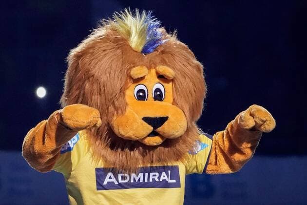 Lion Conny Mascot, RNL , single picture, action, action, jubilation, cheers, joy, joy, friendly, happy, happy, radiant, optimistic, 12 09 2019, Mannheim Germany , Handball, Bundesliga, Rhein Neckar Löwen HBW Balingen Weilstetten xozx
