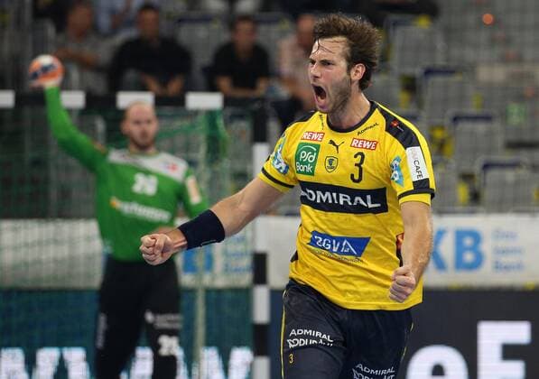 Handball, 1 Bundesliga Rhein Neckar Löwen HBW Balingen Weilstetten, 5 Matchday on 12 09 2019, Season 2019 20, ZmdZ, Uwe Gensheimer 3, Rhein Neckar Löwen torjubel, Rhein Neckar Löwen HBW Balingen Weilstetten
