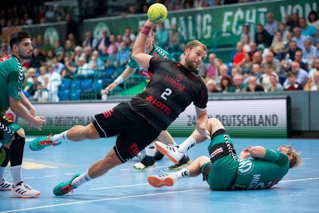 Minden, Germany 12 09 2019 1 Handball Bundesliga 2019 2020 GWD Minden vs The Owls Ludwigshafen Frederic Stüber Ludwigshafen Minden North Rhine-Westphalia Germany Kampa Halle