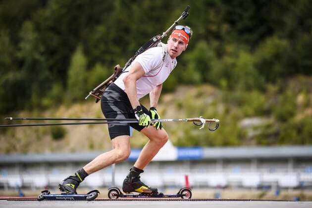 06.09.2019, xkvx, Biathlon, Deutsche Meisterschaften am Arber, Training emspor, v.l. Johannes Kuehn Bayerisch Eisenstein *** 06 09 2019, xkvx, Biathlon, German Championships at the Arber, Training emspor, v l Johannes Kuehn Bayerisch Eisenstein