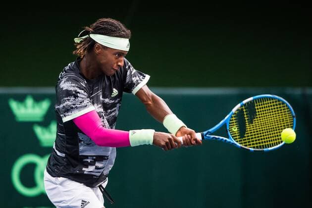2019 Davis Cup Sweden v Israel 190913 Mikael Ymer of Sweden during the Davis Cup qualification tennis match between Sweden and Israel on September 13, 2019 in Stockholm,  Copyright: JOHANNAxLUNDBERG BB190913JL009