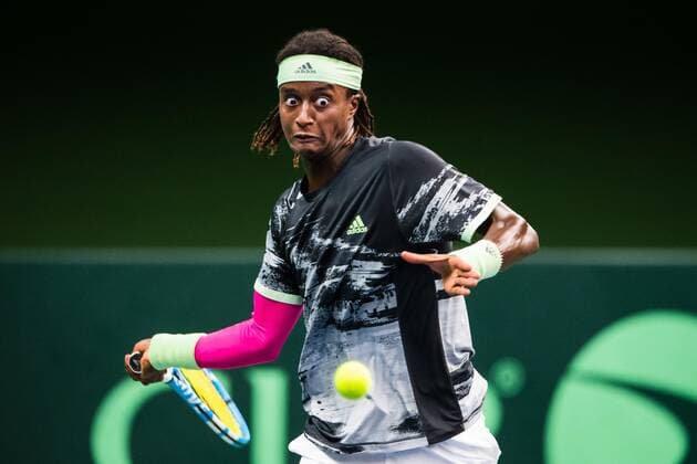 2019 Davis Cup Sweden v Israel 190913 Mikael Ymer of Sweden during the Davis Cup qualification tennis match between Sweden and Israel on September 13, 2019 in Stockholm,  Copyright: JOHANNAxLUNDBERG BB190913JL010