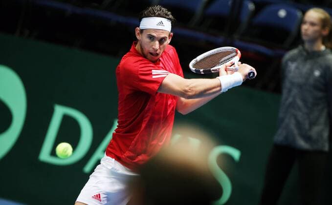 TENNIS - Davis Cup, FIN vs AUT ESPOO,FINLAND,13.SEP.19 - TENNIS - ITF Davis Cup, first round, Finland vs Austria. Image shows Dominic Thiem (AUT). GEPAxpictures xMatthiasxHauer
