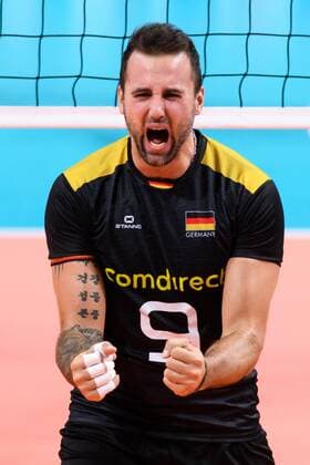 13 09 2019, Paleis 12, Brussels Brussels Volleyball, European Championship, Germany GER vs. Serbia SRB Jubel Georg Grozer 9 GER