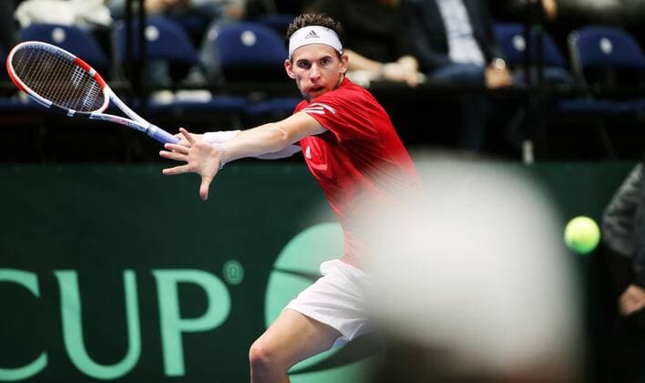 TENNIS - Davis Cup, FIN vs AUT ESPOO,FINLAND,13.SEP.19 - TENNIS - ITF Davis Cup, first round, Finland vs Austria. Image shows Dominic Thiem (AUT). GEPAxpictures xMatthiasxHauer