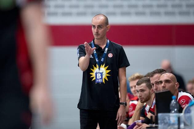 Lübbecke, Germany 13 09 2019 2 Handball Bundesliga 2019 2020 TuS N Lübbecke vs HSG Krefeld Emir Kurtagic Trainer Lübbecke Lübbecke Nordrhein Westfalen Germany Merkur Arena
