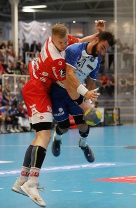 Tobias Hahn 26 Huettenberg ,Bjoern Zintel 31 Huettenberg GER,Handball,2 Bundesliga, Tusem Essen TV Huetenberg ,Essen, Stadion Am Hallo Essen Copyright: xEIBNER RonaldxBrendelx EP_RBL