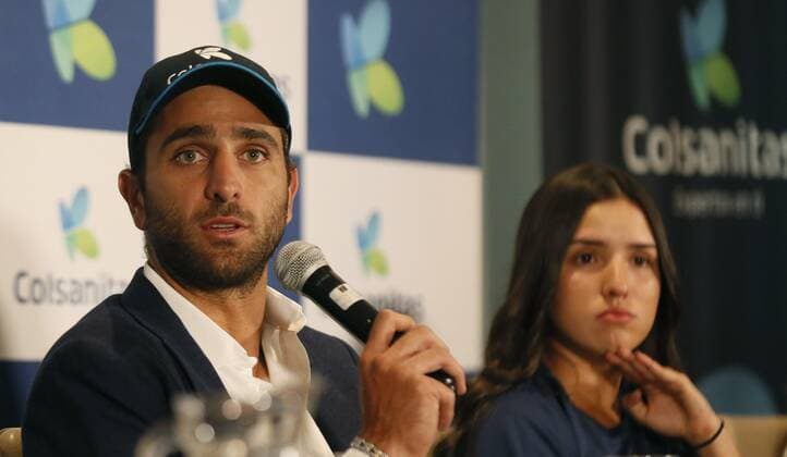 Colombian tennis players Robert Farah (L) and Camila Osorio attend a press conference, PK, Pressekonferenz in Bogota, Colombia, 13 September 2019. Farah and teammate Robert Farah winning the Men s Doubles Finals of the US Tennis Open and Osorio crowned as champion in the US Open Junior Girls . Colombian tennis players winners of the US Open press conference !ACHTUNG: NUR REDAKTIONELLE NUTZUNG!  Copyright: xMAURICIOxDUENASxCASTANEDAx AME7267 20190913-637040142938038779