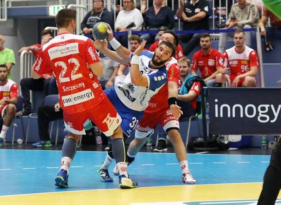 Dennis Szczesny 22,Bjoern Zintel 31 Huettenberg GER,Handball,2 Bundesliga, Tusem Essen TV Huetenberg ,Essen, Stadion Am Hallo Essen Copyright: xEIBNER RonaldxBrendelx EP_RBL