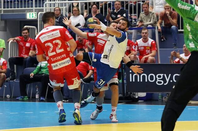 Dennis Szczesny 22,Bjoern Zintel 31 Huettenberg GER,Handball,2 Bundesliga, Tusem Essen TV Huetenberg ,Essen, Stadion Am Hallo Essen Copyright: xEIBNER RonaldxBrendelx EP_RBL