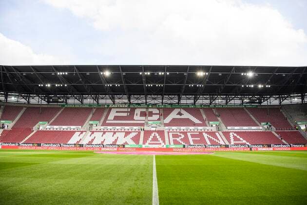 14 09 2019, xkvx, Football 1 Bundesliga, FC Augsburg Eintracht Frankfurt emspor, v l Stadium view Arena Stadium Interior Interior Lawn Tribuene DFL DFB REGULATIONS PROHIBIT ANY USE OF PHOTOGRAPHS as IMAGE SEQUENCES and or QUASI VIDEO Augsburg