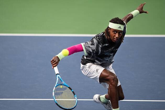 2019 Davis Cup Sweden v Israel 190914 Mikael Ymer of Sweden during the Davis Cup qualification tennis match between Sweden and Israel on September 14, 2019 in Stockholm,  Copyright: JOHANNAxLUNDBERG BB190914JL004