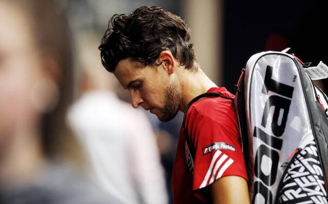 TENNIS - Davis Cup, FIN vs AUT ESPOO,FINLAND,14.SEP.19 - TENNIS - ITF Davis Cup, first round, Finland vs Austria. Image shows the disappointment of Dominic Thiem (AUT). GEPAxpictures xMatthiasxHauer