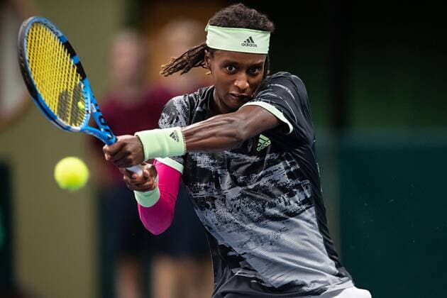 2019 Davis Cup Sweden v Israel 190914 Mikael Ymer of Sweden during the Davis Cup qualification tennis match between Sweden and Israel on September 14, 2019 in Stockholm,  Copyright: JOHANNAxLUNDBERG BB190914JL016
