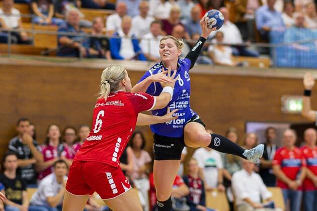 Bietigheim, Germany 14 September 2019 HBF 19 20 SG BBM Bietigheim vs HSG Bad Wildungen Vipers Maren Nyland Aardahl Bietigheim , Anna Frankova Bad Wildungen Bietigheim Bissingen Halle am Viadukt Baden Württemberg Germany