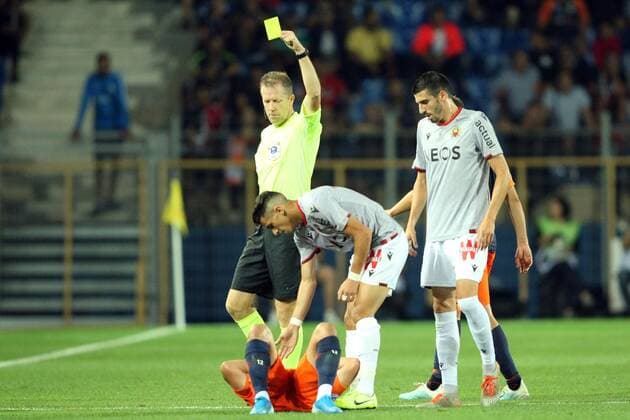 Jordan Ferri, MHSC vs Youcef ATAL ogc nice FOOTBALL : Montpellier vs Nice - Ligue 1 Conforama - 14 09 2019 RichardGosselin Panoramic 