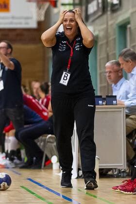 Bietigheim, Germany 14 September 2019 HBF 19 20 SG BBM Bietigheim vs HSG Bad Wildungen Vipers Trainer Tessa Bremmer Bad Wildungen Bietigheim Bissingen Halle am Viadukt Baden Württemberg Germany
