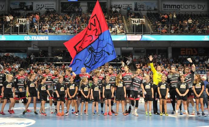 15 09 2019 Handball 1 Bundesliga DKB HBL Season 2019 2020 05 Matchday HC Erlangen Metropolregion Nürnberg HCE TBV Lemgo Lippe OGo Team Team Team before start of game