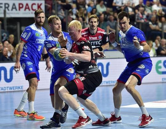 15 09 2019 Handball 1 Bundesliga DKB HBL Season 2019 2020 05 Matchday HC Erlangen Metropolitan Region Nuremberg HCE TBV Lemgo Lippe OGo Christian Klimek 69, TBV Lemgo Sebastian Firnhaber 18, HC Erlangen HCE