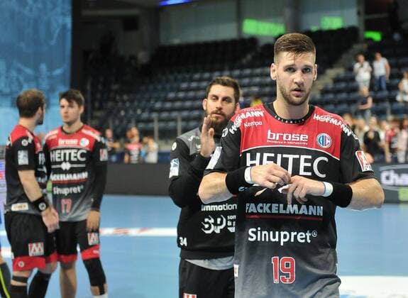 15 09 2019 Handball 1 Bundesliga DKB HBL Season 2019 2020 05 Matchday HC Erlangen Metropolregion Nürnberg HCE TBV Lemgo Lippe OGo Sime Ivic 19, HC Erlangen HCE disappoints disappointment after end of game