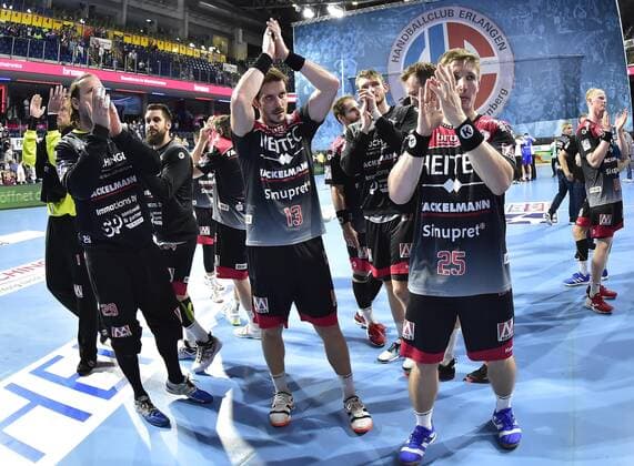 15 09 2019 Handball 1 Bundesliga DKB HBL Season 2019 2020 05 Matchday HC Erlangen Metropolregion Nürnberg HCE TBV Lemgo Lippe OGo Team Team Team after end of match