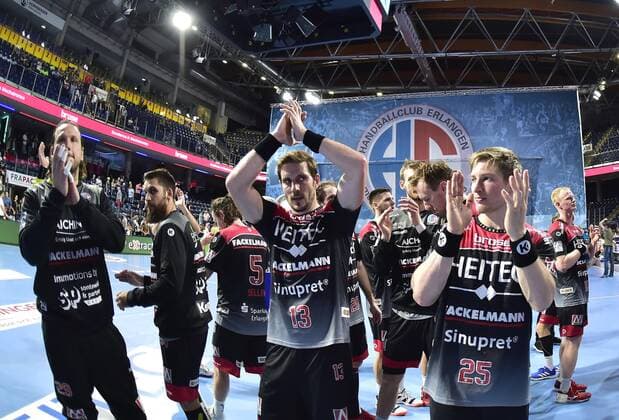 15 09 2019 Handball 1 Bundesliga DKB HBL Season 2019 2020 05 Matchday HC Erlangen Metropolregion Nürnberg HCE TBV Lemgo Lippe OGo Team Team Team after end of match