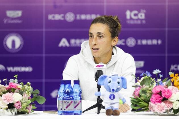 ZHENGZHOU, CHINA - SEPTEMBER 15: Petra Martic of Croatia attends a press conference, PK, Pressekonferenz after the singles final match against Karolina Pliskova of Czech Republic on day seven of Zhengzhou Open 2019 at Zhongyuan Tennis Training Base Management Center on September 15, 2019 in Zhengzhou, Henan Province of China.  Copyright: xVCGx CFP111249298631 
