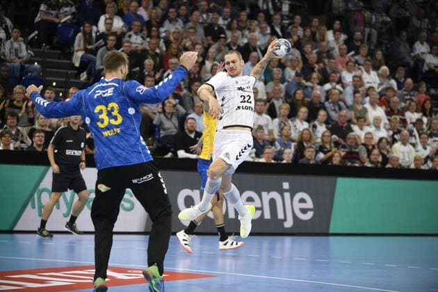 Ole Rahmel THW Kiel meets Andreas Wolff Kielce , Handball, Men, THW Kiel vs. PGE Vive Kielce, Champions League, 1 matchday, group stage, 15 09 19 Kiel Sparkassen Arena Schleswig Holstein Germany