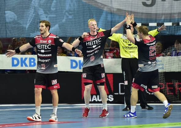 15 09 2019 Handball 1 Bundesliga DKB HBL Season 2019 2020 05 Matchday HC Erlangen Metropolregion Nürnberg HCE TBV Lemgo Lippe OGo Michael Haaß Haass 13, HC Erlangen HCE Sebastian Firnhaber 18, HC Erlangen HCE Carsten Lichtlein 1, HC Erlangen HCE Jan Schäffer 25, HC Erlangen HCE