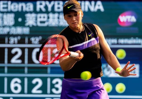 NANCHANG, CHINA - SEPTEMBER 15: Elena Rybakina of Kazakhstan returns a shot in the women s singles final match against Rebecca Peterson of Sweden during 2019 WTA, Tennis Damen Jiangxi Open at Nanchang International Sports Center on September 15, 2019 in Nanchang, Jiangxi Province of China.  Copyright: xVCGx CFP111249289138 