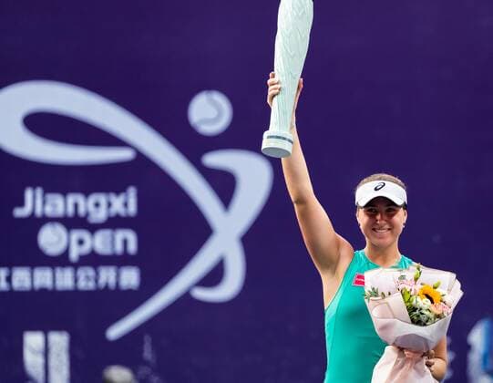 NANCHANG, CHINA - SEPTEMBER 15: Rebecca Peterson of Sweden poses with the trophy after winning the women s singles final match against Elena Rybakina of Kazakhstan during 2019 WTA, Tennis Damen Jiangxi Open at Nanchang International Sports Center on September 15, 2019 in Nanchang, Jiangxi Province of China.  Copyright: xVCGx CFP111249289183 