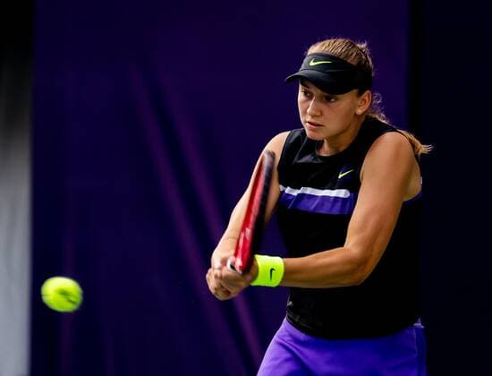 NANCHANG, CHINA - SEPTEMBER 15: Elena Rybakina of Kazakhstan returns a shot in the women s singles final match against Rebecca Peterson of Sweden during 2019 WTA, Tennis Damen Jiangxi Open at Nanchang International Sports Center on September 15, 2019 in Nanchang, Jiangxi Province of China.  Copyright: xVCGx CFP111249289048 