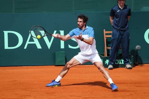 Uruguayan tennis player Pablo Cuevas faces Dominican Jose Hernandez during a match for Group I of the American Zone of the Davis Cup, in Montevideo, Uruguay, 15 September 2019. Uruguay vs. Dominican Republic !ACHTUNG: NUR REDAKTIONELLE NUTZUNG!  Copyright: xRaúlxMartínezx AME7943 20190915-637041793674448306
