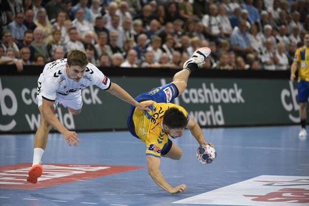 Rune Dahmke THW Kiel vs. Alex Dujshebaev Kielce , Handball, Men, THW Kiel vs. PGE Vive Kielce, Champions League, 1 Matchday, Group Phase, 15 09 19 Kiel Sparkassen Arena Schleswig Holstein Germany