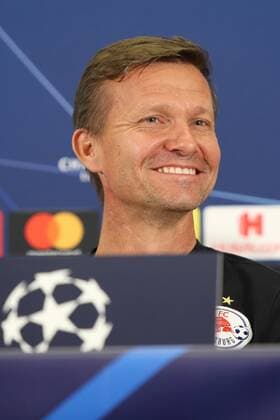 SOCCER - CL, RBS vs Genk SALZBURG,AUSTRIA,16.SEP.19 - SOCCER - UEFA Champions League, group stage, Red Bull Salzburg vs KRC Genk, preview, press conference, PK, Pressekonferenz RBS. Image shows head coach Jesse Marsch (RBS). GEPAxpictures xMathiasxMandl