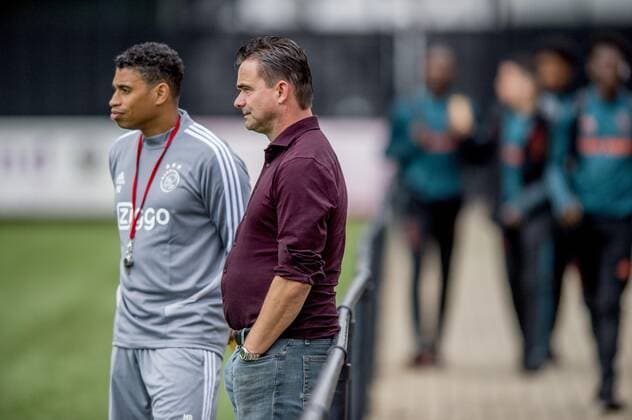 16-09-2019 VOETBAL: TRAINING EN PERSCONFERENTIE AJAX: AMSTERDAM Marc Overmars, Michael Reiziger Foto: SCS Michel Utrecht xVIxVIxImagesx xSoenarxChamidxsportfotografiexIVx 202103754