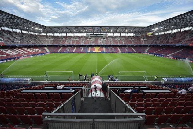 Illustration picture shows the Salzburg Red Bull Arena before a training session of Belgian soccer team RC Genk, Monday 16 September 2019 in Salzburg, Austria, in preparation of Tomorrow s match against Austrian club RB Salzburg in the group stage of the UEFA Champions League. YORICKxJANSENS  x05663752x