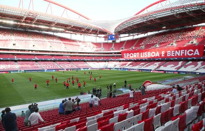 RB Leipzig Training Fussball Champions League Lisbon, 16 09 2019, Est‡dio da Luz, Fussball, UEFA Champions League, Gruppe G, 1 Spieltag , Benfica Lisbon vs RB Leipzig , Final training on the day before the match , Im Bild Stadionübersicht , UEFA regulations prohibit any use of photographs as image sequences and or quasi video