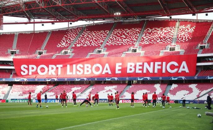 RB Leipzig Training Fussball Champions League Lisbon, 16 09 2019, Est‡dio da Luz, Fussball, UEFA Champions League, Gruppe G, 1 Spieltag , Benfica Lisbon vs RB Leipzig , Final training on the day before the match , Im Bild Stadionübersicht , UEFA regulations prohibit any use of photographs as image sequences and or quasi video