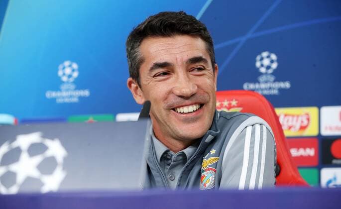 RB Leipzig Press conference Football Champions League Lisbon, 16 09 2019, Est‡dio da Luz, Football, UEFA Champions League, Group G, 1 matchday , Benfica Lisbon vs RB Leipzig , Press conference on the day before the match , Im Bild Trainer Bruno Lage Benfica , UEFA regulations prohibit any use of photographs as image sequences and or quasi video