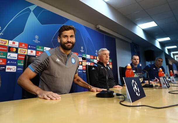 16th September 2019; Castelvolturno training center, Naples, Italy; press conference, PK, Pressekonferenz SSC Napoli; Fernando Llorente of Napoli and Carlo Ancelotti coach of Napoli  ActionPlus12167933 AlessandroxGarofalo