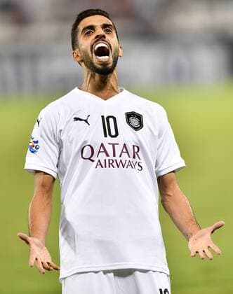 (190917) -- DOHA, Sept. 17, 2019 -- Hassan Al Haydos of Al Sadd celebrates after scoring during the second leg of the quarterfinal match against Saudi s Al-Nassr at the AFC Champions League in Doha, capital of Qatar, Sept. 16, 2019. Al Sadd won the match 3-1 and qualified to the semifinal on a 4-3 aggregate score. (Photo by Nikku Xinhua) (SP)QATAR-DOHA-SOCCER-AFC CHAMPIONS LEAGUE-QUARTERFINAL yangyuanyong 