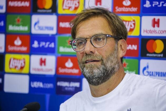 Italy: press conference, PK, Pressekonferenz Champions League Liverpool Napoli, Campania, Italy, 09-16-19 Press Conference on the eve of the Champions League match SSC Napoli - Liverpool FC in picture Jurgen Klopp coach Liverpool FC (Antonio Balasco - Pacific Press ) Naples Campania Italy Napoli  AntonioxBalascox xPacificxPress