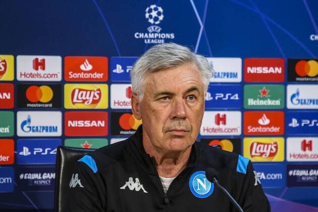 Italy: press conference, PK, Pressekonferenz Champions League Napoli Castelvolturno, Campania, Italy, 09-16-19 Press Conference on the eve of the Champions League match SSC Napoli - Liverpool FC in picture Carlo Ancelotti coach ssc napoli (Antonio Balasco - Pacific Press ) Castel Volturno Campania Italy Caserta  AntonioxBalascox xPacificxPress