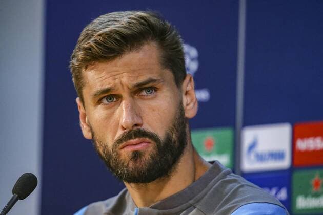 Italy: press conference, PK, Pressekonferenz Champions League Napoli Castelvolturno, Campania, Italy, 09-16-19 Press Conference on the eve of the Champions League match SSC Napoli - Liverpool FC in picture Fernando Llorente striker ssc napoli (Antonio Balasco - Pacific Press ) Castel Volturno Campania Italy Caserta  AntonioxBalascox xPacificxPress