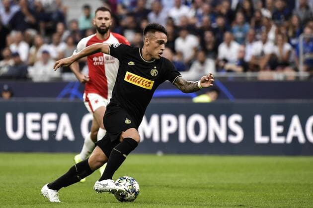 Photo LaPresse Marco Alpozzi September 17, 2019 Milan (Italy) soccer Inter Vs Slavia Praha - Champions League group stage - Group F - Giuseppe Meazza stadium In the pic: Lautaro Martinez (F.C. Internazionale Milano); Lautaro Mart& x221a;& x2260;nez (F.C. Internazionale Milano);  Copyright: xMarcoxAlpozzi LaPresse LaPresse x